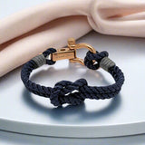 WAVES Soft Rope Bracelet Navy Blue Grey