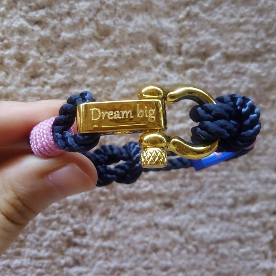 WAVES Soft Rope Bracelet Navy Blue Lavender Pink