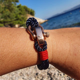 WAVES Soft Rope Bracelet Navy Blue Red