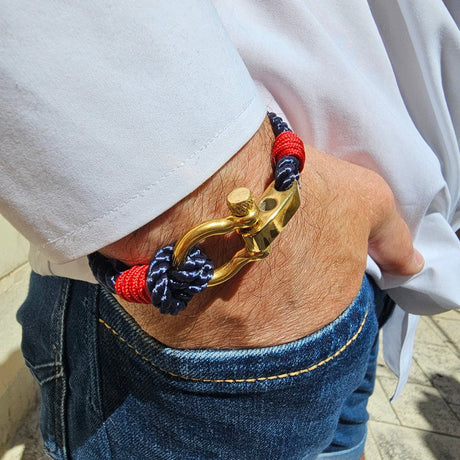 WAVES Soft Rope Bracelet Navy Blue Red