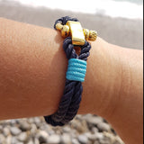 WAVES Soft Rope Bracelet Navy Blue Turquoise