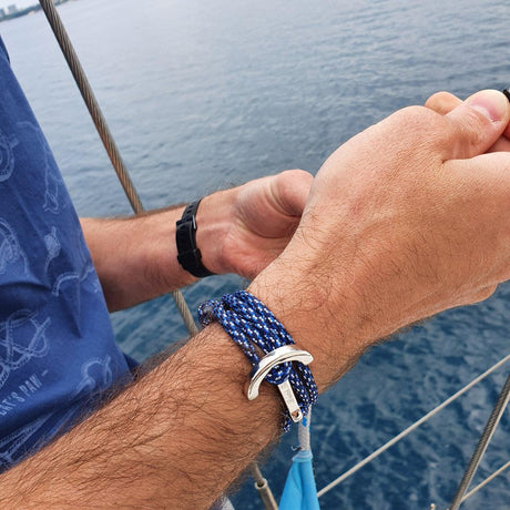 YACHT CLUB big anchor bracelet blue camo