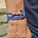 YACHT CLUB big anchor bracelet blue lines