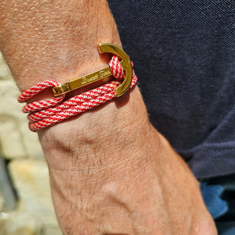 YACHT CLUB big anchor bracelet candy cane