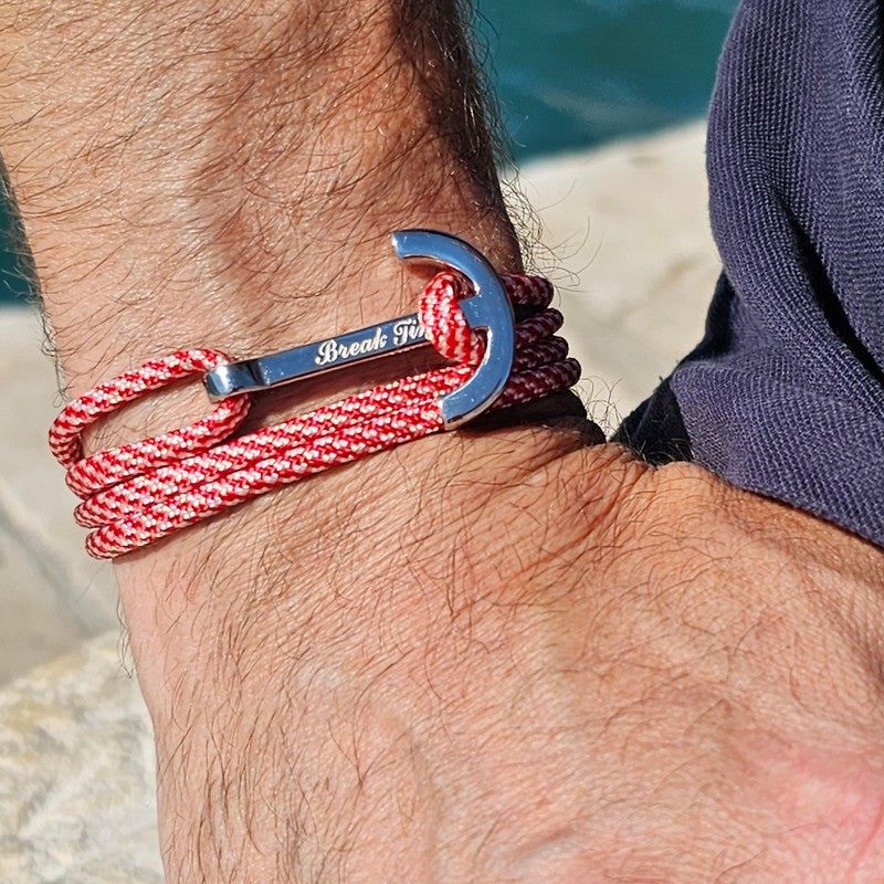 YACHT CLUB big anchor bracelet candy cane