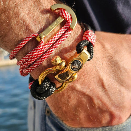 YACHT CLUB big anchor bracelet candy cane