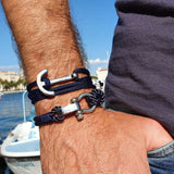 YACHT CLUB big anchor bracelet navy blue