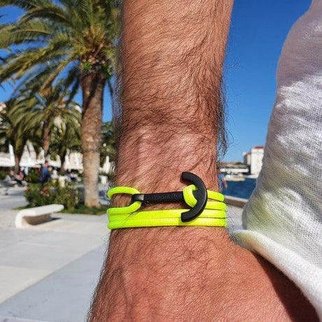 YACHT CLUB big anchor bracelet neon yellow