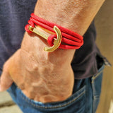 YACHT CLUB big anchor bracelet red