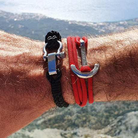 YACHT CLUB big anchor bracelet red