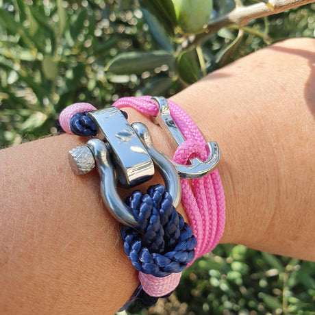 YACHT CLUB medium anchor bracelet bubble gum pink