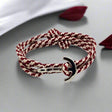 YACHT CLUB medium anchor bracelet burgundy white