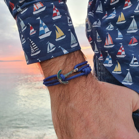 YACHT CLUB medium anchor bracelet denim blue