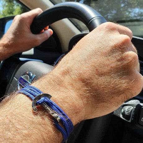 YACHT CLUB medium anchor bracelet denim blue