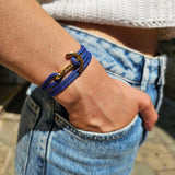 YACHT CLUB medium anchor bracelet denim blue