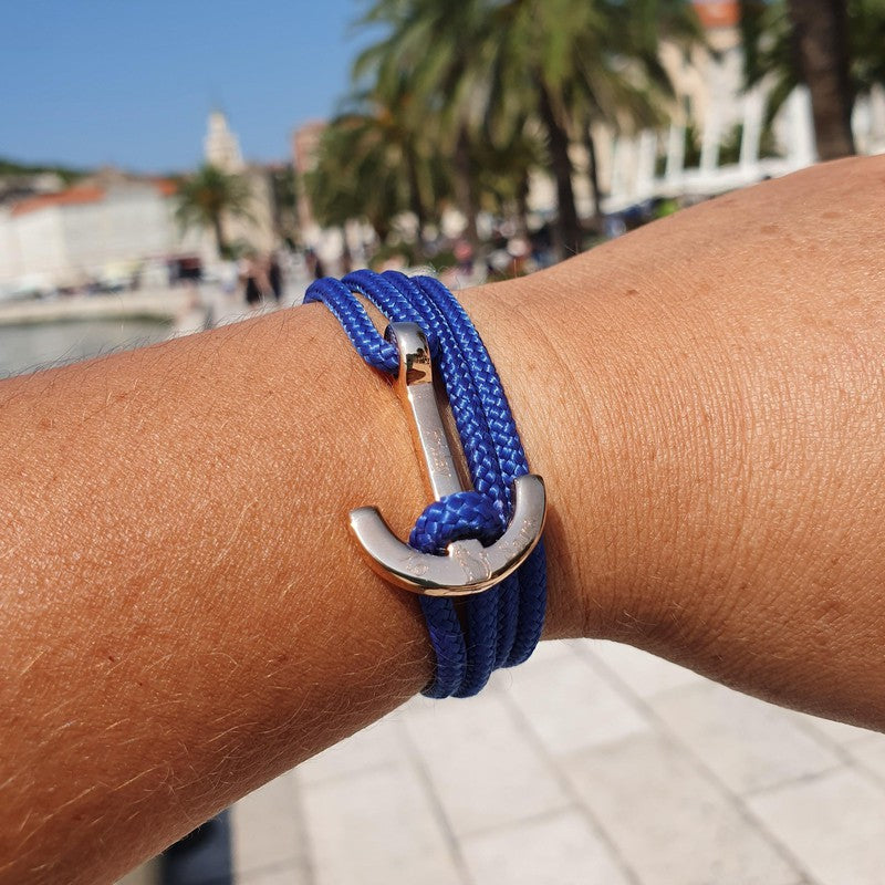 YACHT CLUB medium anchor bracelet denim blue