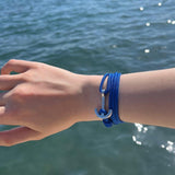 YACHT CLUB medium anchor bracelet denim blue