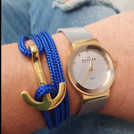 YACHT CLUB medium anchor bracelet electric blue