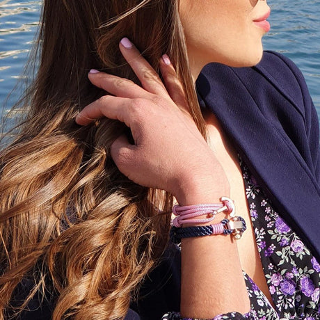 YACHT CLUB medium anchor bracelet lavender pink