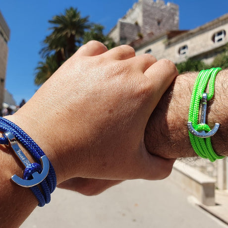 YACHT CLUB medium anchor bracelet neon green