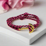 YACHT CLUB medium anchor bracelet neon pink