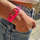 YACHT CLUB medium anchor bracelet neon pink