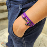 YACHT CLUB medium anchor bracelet neon purple