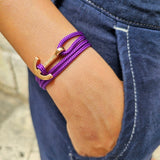 YACHT CLUB medium anchor bracelet neon purple