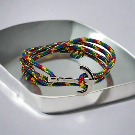 YACHT CLUB medium anchor bracelet rainbow