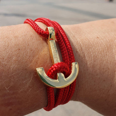 YACHT CLUB medium anchor bracelet red