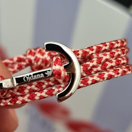 YACHT CLUB medium anchor bracelet red white