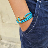 YACHT CLUB medium anchor bracelet turquoise