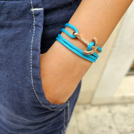 YACHT CLUB medium anchor bracelet turquoise