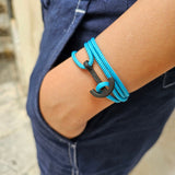 YACHT CLUB medium anchor bracelet turquoise