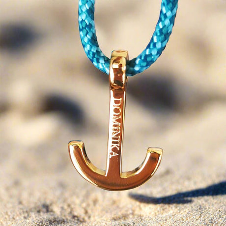 YACHT CLUB medium anchor bracelet turquoise blue