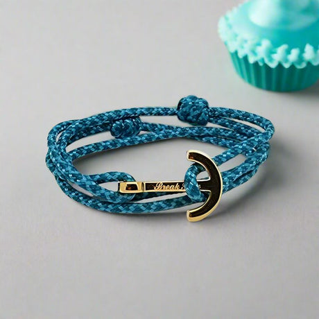 YACHT CLUB medium anchor bracelet turquoise blue