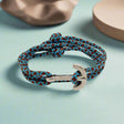 YACHT CLUB medium anchor bracelet turquoise brown