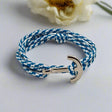 YACHT CLUB medium anchor bracelet turquoise white