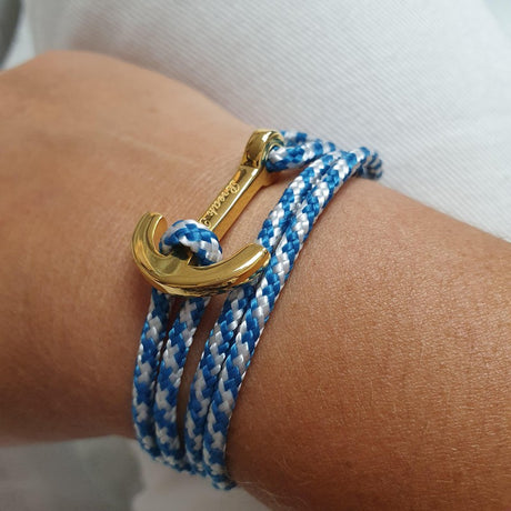 YACHT CLUB medium anchor bracelet turquoise white