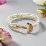 YACHT CLUB medium anchor bracelet white