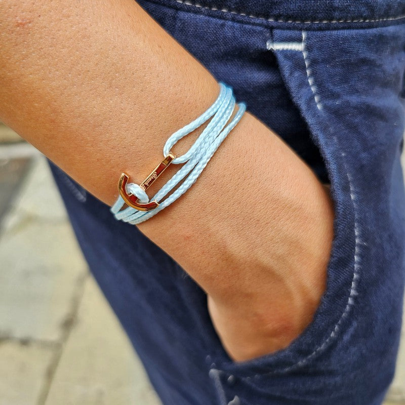 YACHT CLUB mini anchor bracelet baby blue