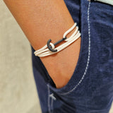 YACHT CLUB mini anchor bracelet cream