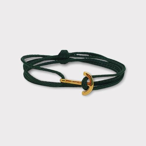 YACHT CLUB mini anchor bracelet dark green