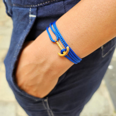 YACHT CLUB mini anchor bracelet electric blue