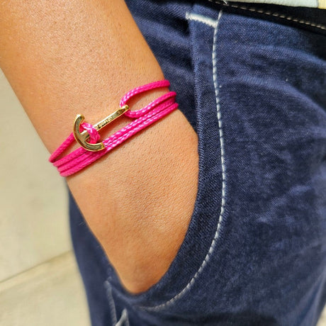 YACHT CLUB mini anchor bracelet fuchsia