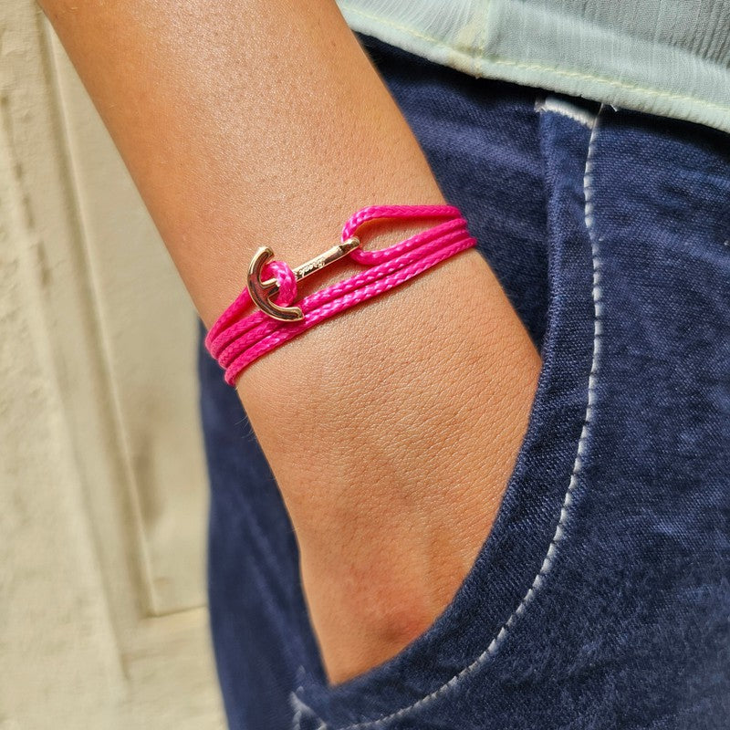 YACHT CLUB mini anchor bracelet fuchsia