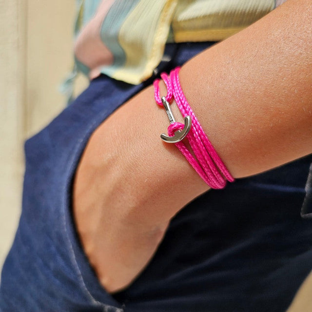 YACHT CLUB mini anchor bracelet fuchsia