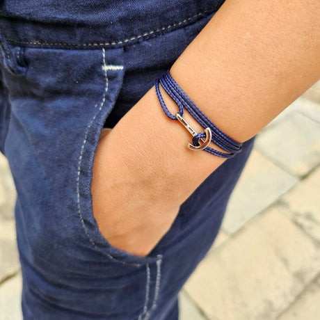 YACHT CLUB mini anchor bracelet navy blue