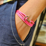 YACHT CLUB mini anchor bracelet neon pink