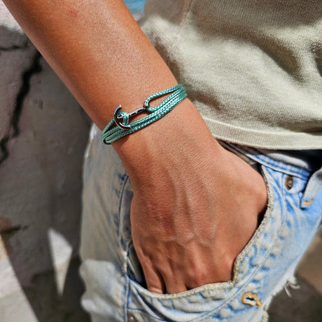 YACHT CLUB mini anchor bracelet sea green